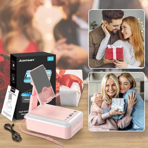 JTEMAN Gifts for Women Cell Phone Stand with Bluetooth Speaker and Light, Portable Lanyard, Cool Tech Gifts for Wife Mom Women Men, Unique Birthda...