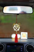 ADORAA's Hindu OM/AUM Symbol - Rear View Mirror Hanging Ornament/Pendant/Amulet - Brass Car Accessory for Divine Blessings & Safety/Protection...