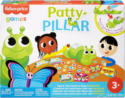 Mattel Games Patty-Pillar Fisher-Price Kids Pre-School Game, Colors, Shapes & Matching with Cards, Tokens & Caterpillar Spinner, 2 to 6 Players, G...
