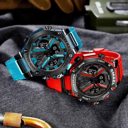 KXAITO Men's Watches Sports Outdoor Waterproof Military Watch Date Multi Function Tactics LED Face Alarm Stopwatch for men 8087...
