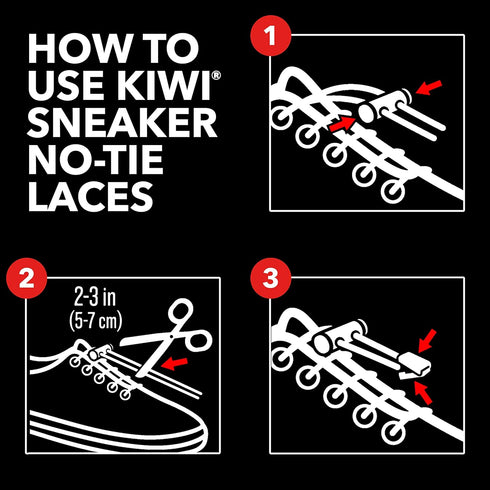 KIWI Sneaker No-Tie Shoe Laces, White, One Size Fits All, 1 Pair...