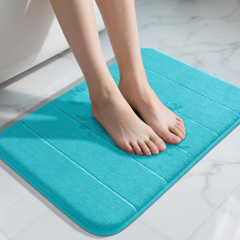 Yimobra Memory Foam Bath Mat, Super Soft Absorbent Bathroom Rug Non Slip 24x17 Inch, Quick Dry, Machine Washable Floor Carpet for Tub Shower, Home...