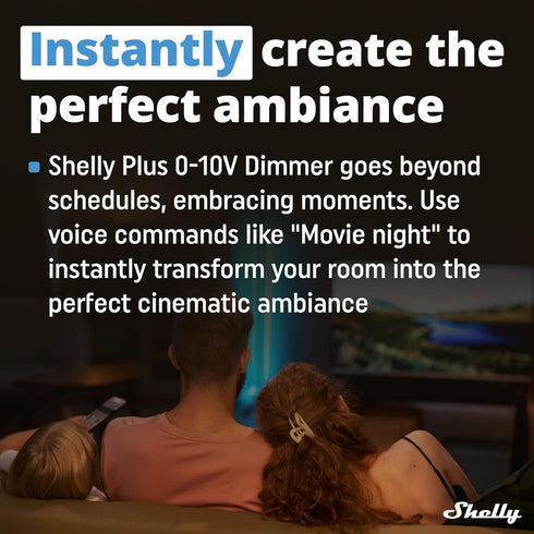 Shelly Plus 0-10V Dimmer | WiFi & Bluetooth Smart Dimmer Switch | String Light | No Neutral Wire Required | Home Automation | Compatible with Alex...