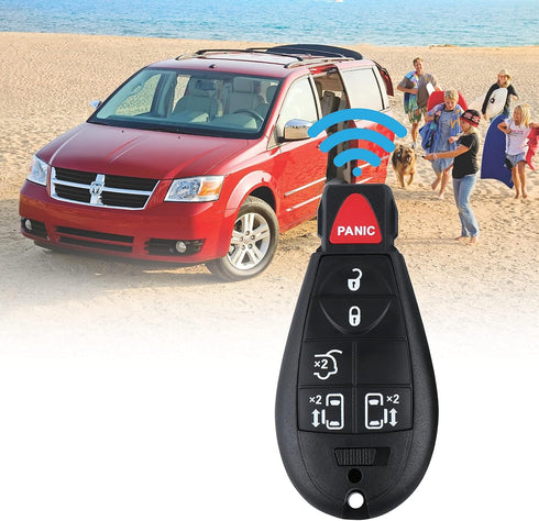 5+1 Buttons Car Keyless Entry Remote Control Key Fit for Dodge Grand Caravan 2008-2014?Chrysler Town and Country 2008-2015?M3N5WY783X? Pack of 2...