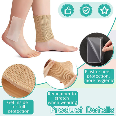 Sratte 4 Pcs Ankle Gel Sleeve Padded Socks Ankle Protector Gel Sleeve Socks Gel Pad Ankle Support Brace Pad Skateboard Accessories for Skating Rid...