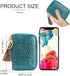 APHISON RFID Credit Card Holder Zipper Card Case Keychain Small Wallet for Women 1927 PEACOCK-BLUE...