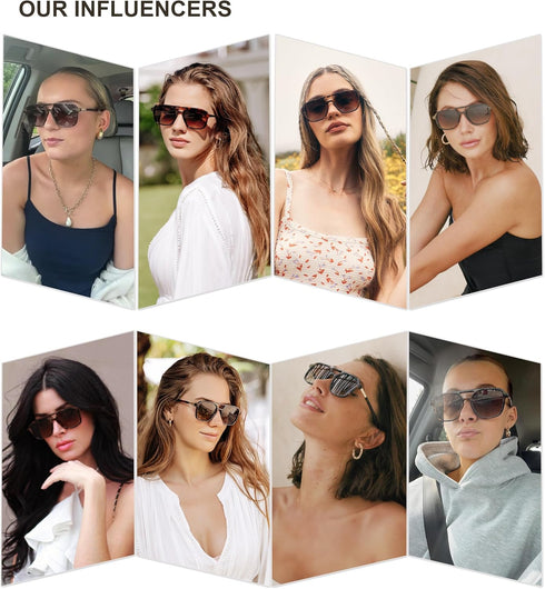 SOJOS Retro Aviator Sunglasses for Women Men,Trendy Rectangle Womens Mens Shades Sun Glasses SJ2202...