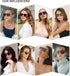 SOJOS Retro Aviator Sunglasses for Women Men,Trendy Rectangle Womens Mens Shades Sun Glasses SJ2202...