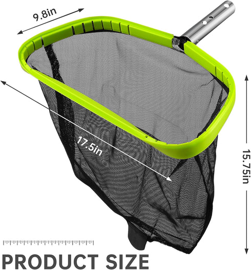 Pool Net,Professional Swimming Pool Leaf Skimmer Nets for Cleaning with Nylon Deep Bag ?Heavy Duty Aluminum Frame & Handle ?Swimming Pool Nets for...