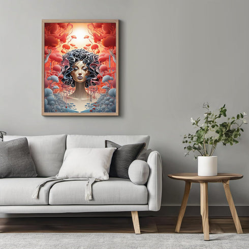 Posterizer 1 pcs-surreal alien queen-Abstract & Modern Art-Fantasy & Fiction Art-Gift for Art Lovers-Decor for Home & Office- UNFRAMED Wall Art...