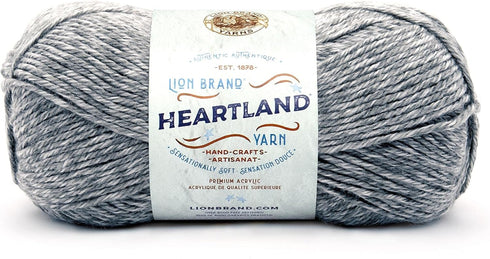 Lion Brand Yarn Heartland Yarn, Worsted-Weight Yarn for Knitting, Crocheting, and Crafting, 1 Pack, Mount Rainier...