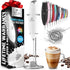 Zulay Kitchen Tornado Whisk Milk Frother Handheld - Coffee Frother Wand With Stand - Triple Whisk Hand Held Drink Mixer - Electric Stirrer Frothin...