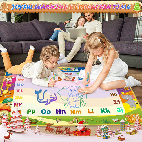 Water Doodle Mat Toys for Ages 2-4, 40 x 30 Inch Extra Large Water Painting Doodle Drawing Mat, Toddler Toys for Age 3 4 5 6 Year Old Girl Boy Bir...