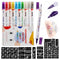 HAWINK Temporary Tattoo Markers for Skin, 10 Body Markers + 56 Large Tattoo Stencils for Kids and Adults, Dual-End Tattoo Pens Make Bold and Fine ...