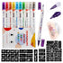 HAWINK Temporary Tattoo Markers for Skin, 10 Body Markers + 56 Large Tattoo Stencils for Kids and Adults, Dual-End Tattoo Pens Make Bold and Fine ...
