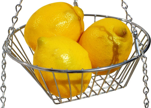 Deco Brothers Hanging Fruit Basket, 3-Tier, Chrome...