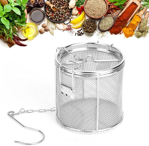 Seasoning Strainer, Stainless Steel Spice Filter, Cooking Spice Filter, Mesh Design Tea Ball Strainer Soup Seasonings Seperation Basket Filter wit...