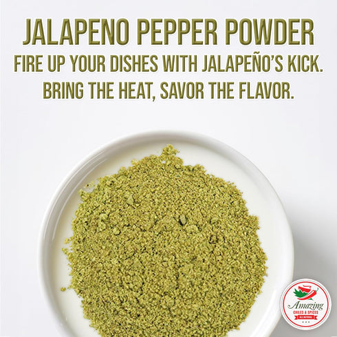 Jalapeno Powder Seasoning 4oz – Natural and Premium. Great For Chili, Salsa, Spice Blends, Stews, Tacos, Corn Bread. Medium to High Heat - fruity,...
