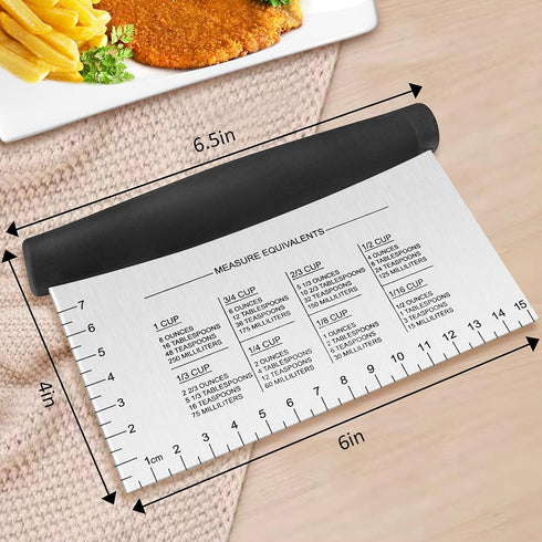 HaSteeL Bench Scraper 2Pcs, Heavy Duty Dough Chopper Cutter Mezzaluna Knife with Cover, Stainless Steel Mincing Rocker Slicer Perfect for Pastry, ...