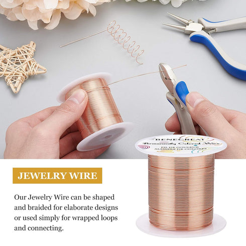 BENECREAT 22 Gauge 55 Yards Jewelry Beading Wire Tarnish Resistant Copper Wire for Beading Wrapping and Other Jewelry Craft Making...