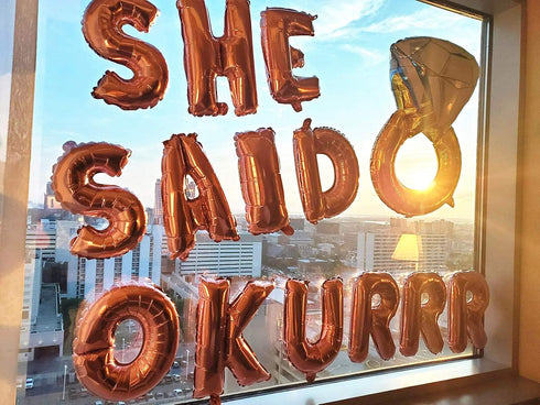 JeVenis She Said Yes Okurrr Engagement Decoration - Balloon Banner for Wedding Proposal, Bridal Shower, Hen Party, Bachelorette Party...
