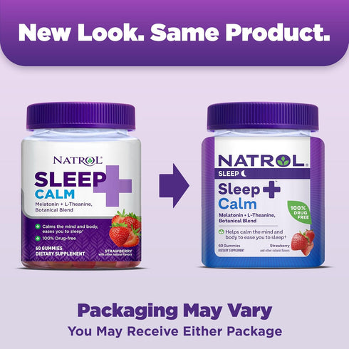 Natrol Sleep+ Calm Melatonin Gummies for Adults, Sleep Gummies, Strawberry Flavor, 60 Gummies, 30 Day Supply...