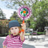 ArtCreativity Windmill Bubble Wand, 15.5 Inch Bubble Blower and Pinwheel Spinner for Kids with Solution in Handle, Outdoor Activity for Summer and...