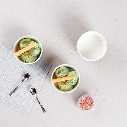 Coppetta 8-Ounce Dessert Cups, 50 Disposable Ice Cream Cups - Lids Sold Separately, Sturdy, Black Paper Frozen Yogurt Bowls, For Hot And Cold Food...