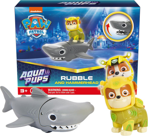 Paw Patrol, Aqua Pups Rubble and Hammerhead Action Figures Set, Kids Toys for Ages 3 and up...