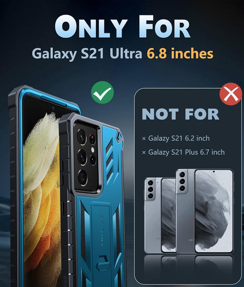 FNTCASE for Samsung Galaxy S21-Ultra Case: Military Grade Rugged Cell Phone Cover with Kickstand | Shockproof TPU Protection Bumper Matte Textured...