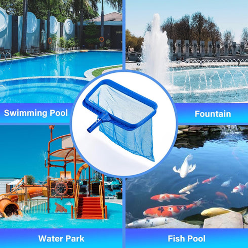 Swimming Pool Leaf Skimmer Net, Reinforced Frame Deep Rake Pool Cleaning Net without Pole, Larger Capacity Fine Pool Nets for Cleaning, Easy Scoop...