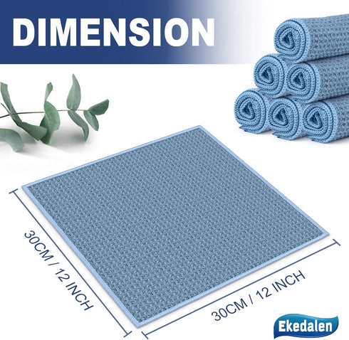 Waffle Weave Microfiber Cleaning Cloth for Dusting Absorbent Towel Quick Drying Dust Rags for Car Interior Wash Auto Detailing Household Kitchen, ...