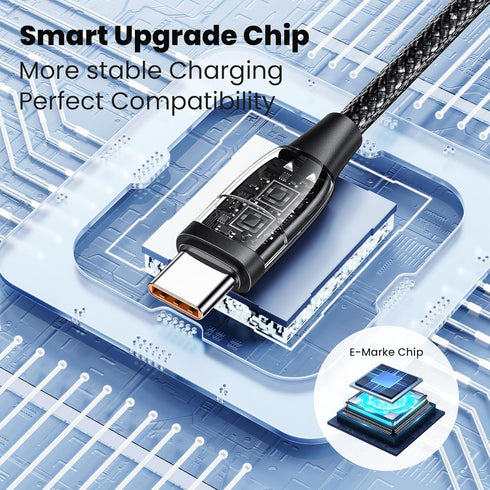 100W USB C Multi Charging Cable, USAMS 4FT 5-in-1 5A Fast Sync Charger Adapter Nylon Braided Type-C Cable for Laptop/Tablet/Phone and More......