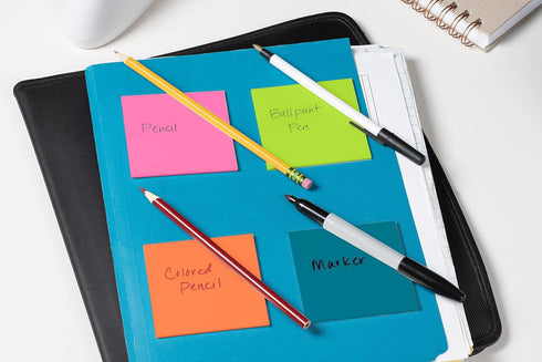Post-it Colored Transparent Sticky Notes, 3x3 in, 8 Pads/Pack, 36 Sheets/Pad, Sticks Securely and Removes Cleanly...