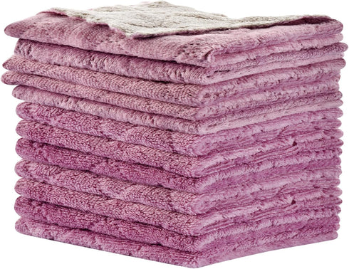 12PCS Kitchen Towels Dish Towels, Multipurpose Reusable Dish Cloths, Double-Sided Microfiber Cleaning Rags for Furniture, Car, Tea, Bowl, 10x 6 in...