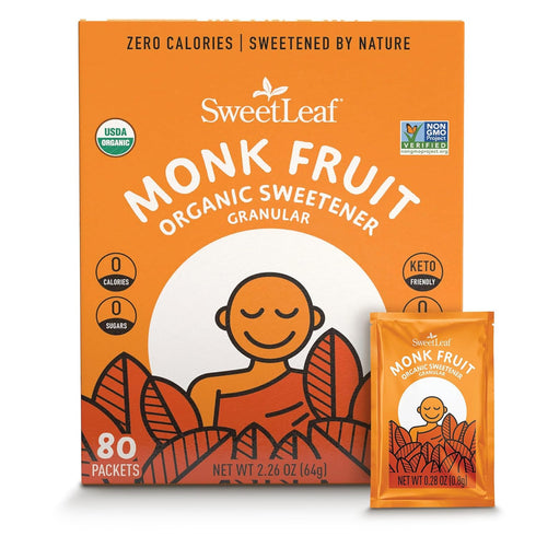 SweetLeaf Organic Monk Fruit Sweetener, Granular - Keto Friendly Natural Sugar Substitute for Coffee, Tea, and Baking, Zero Calorie, Organic Monk ...