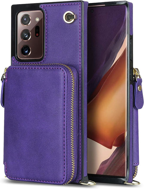 Asuwish Phone Case for Samsung Galaxy Note 20 Ultra 5G Wallet Cover with Screen Protector and Zipper Card Holder Slot Stand Leather Note20 Plus No...