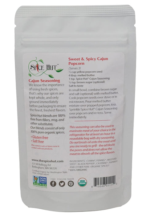 Organic Cajun Spicy Flavors of New Orleans Louisiana Seasoning, 2 Ounce, The Spice Hut...