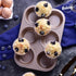Muffin Cake Pan, 6-Cavity Non-Stick Cupcake Pan Bakeware for Oven Baking (Champagne Gold)...