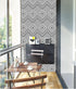 D7025-3 Peel and Stick Wallpaper Black and White 17.7in x 118in Self Adhesive Removable Wallpaper Textured Cover Bathroom Bedroom Kitchen Countert...