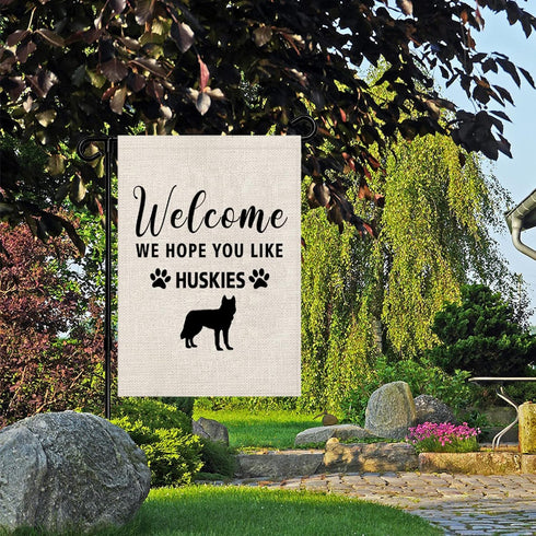 Huskies Garden Flag Welcome We Hope You Like Huskies Garden Flag Huskies Welcome Flag Garden Decor (LIKE HUSKIES F)...