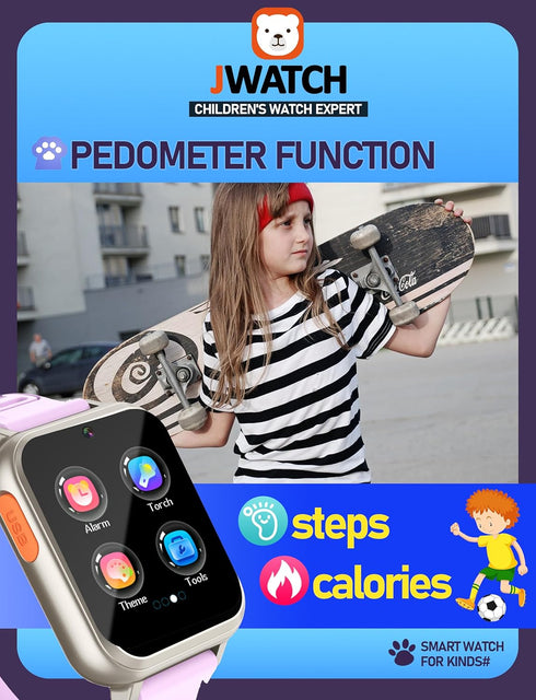 Kids Smart Watch for Boys Girls 6-12 with Pedometer Audio Book Camera Music Player Birthday Present Christmas (Silver Frame Purple)……...