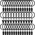 40 Pack Curtain Rings with Clips, Drapery Clips with Rings, Drapes Rings 1.26 in Interior Diameter, Fits up to 1 in Curtain Rod, Black...