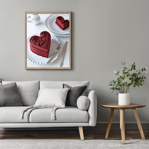 Posterizer 1 pcs-heart-shaped cake cute Valentine's day poster -2-Romantic Art-Holiday Poster Collection-Gift for Couples boyfriend girlfriend Hus...