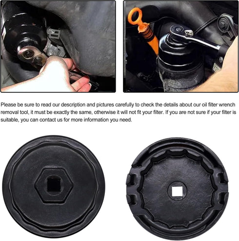 64 mm x 14 flutes Oil Filter Wrench Removal tool Compatible with Toyota Lexus (Black)...