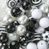 Stiesy 50 Pcs Black White Round Beads 20mm Chunky Bubblegum Beads for DIY Jewelry Making Boutique Craft Supplies...