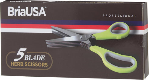 Herb Scissors 5- Blade Professional Stainless Steel - Multipurpose Kitchen Shear 5 Blades with Cleaning Comb...