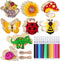 AurGun 40Pcs Unfinished Wooden Cutouts, Spring 8 Styles Wood Butterfly Flower Bee Slices, Blank Wooden Paint Crafts, DIY Wooden Paint Crafts for K...