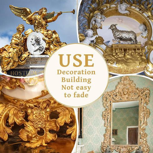 300PCS Imitation Rose Silver Gold Leaf Sheets Foil Sheets for Art, Gilding Crafting, Painting, Furniture Decoration, Jewelry Making 3.15×3.35 inch...