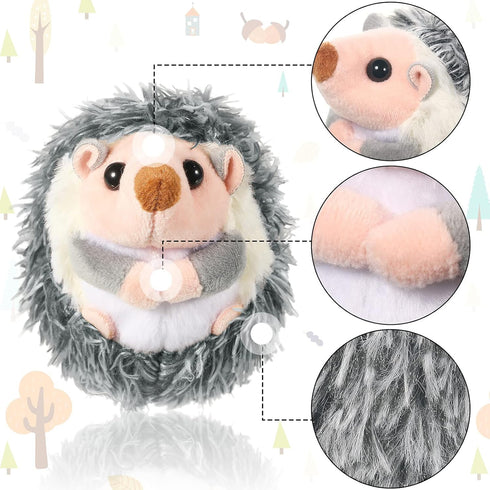8 Pieces Mini Hedgehog Plush Toys Animal Stuffed DIY Keychain Accessories 4 Inch Hedgehog Plush Stuffed Toy Decorations for Baby Birthday Shower X...
